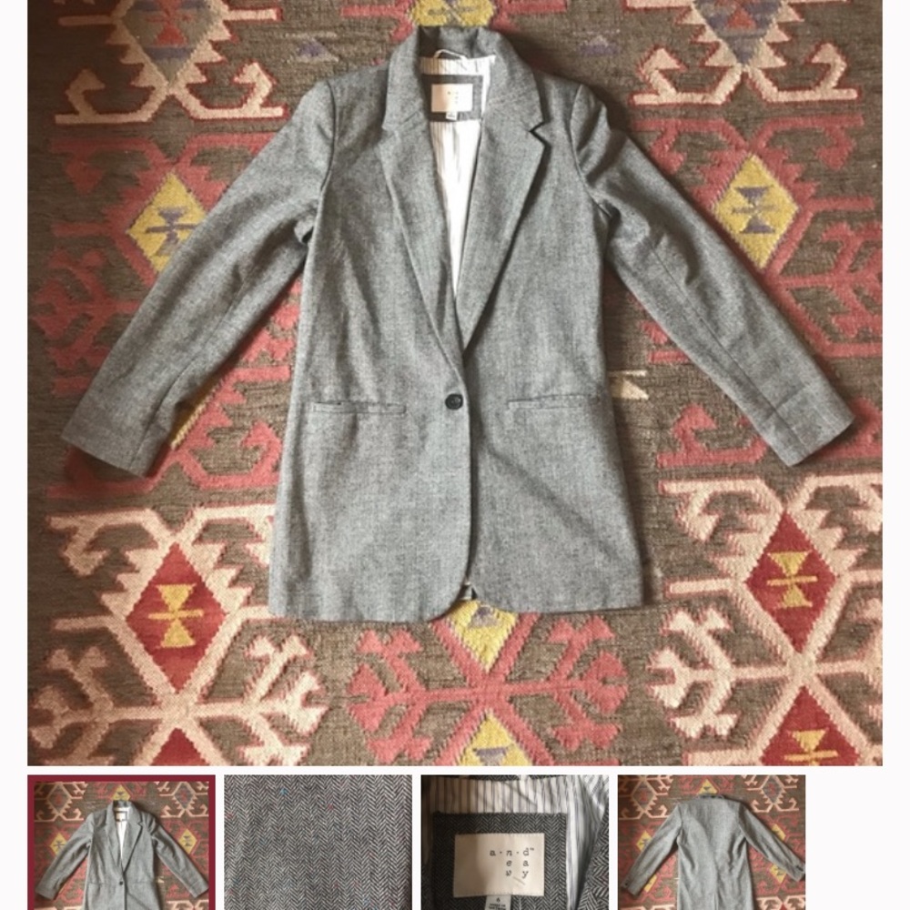 WOMENS BLAZER (Gray twill with flecks of color)